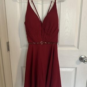Women's Red and Burgundy Dress